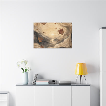 Autumn Silk Drape Watercolor Canvas Art | Earthy Decor