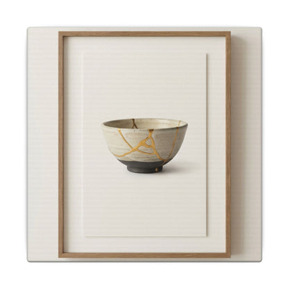 Kintsugi Charcoal Canvas Art