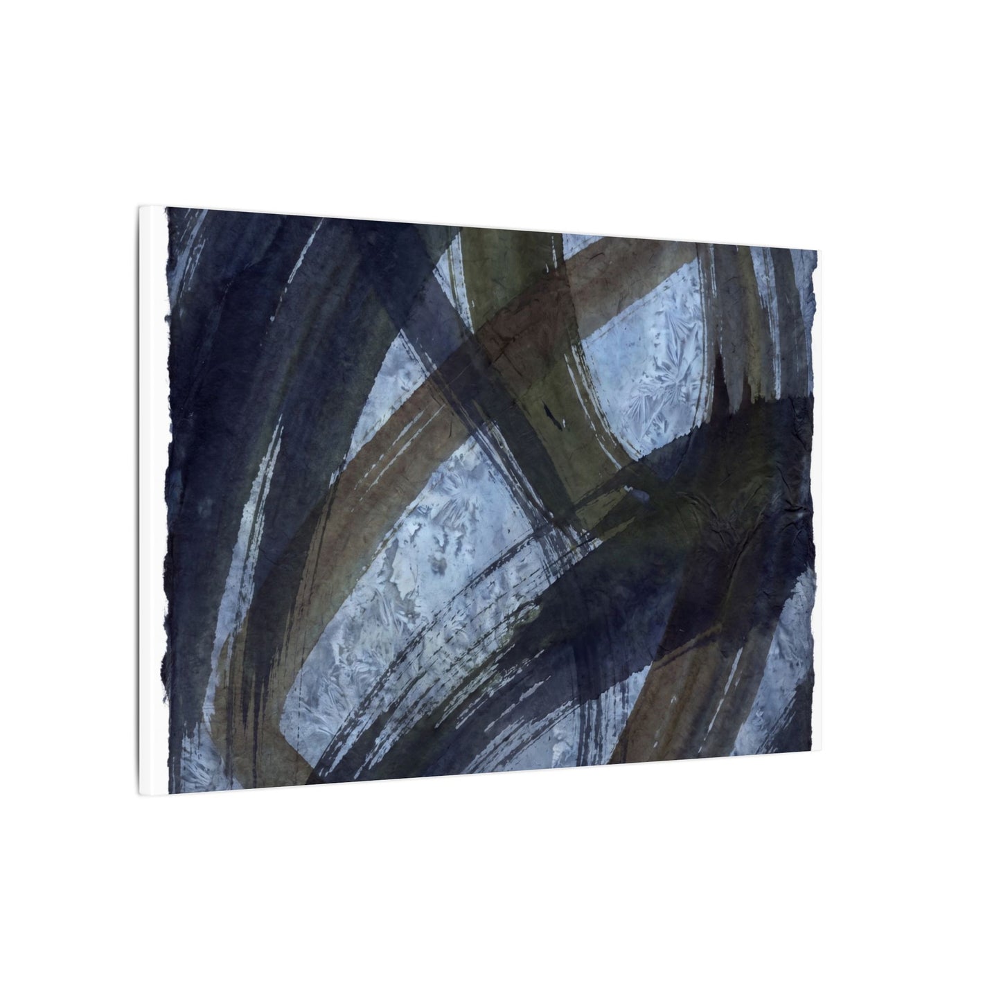 Ink Brushstroke Canvas Art | Winter Dark Japandi Shadow Zen Art