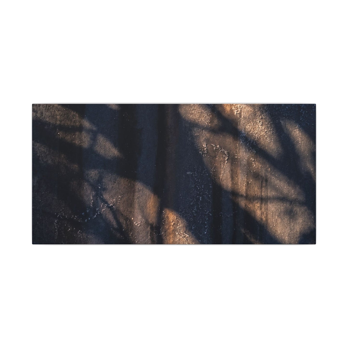 Dark Japandi Shadow Play in Golden Hour | Shadow Zen Canvas Art