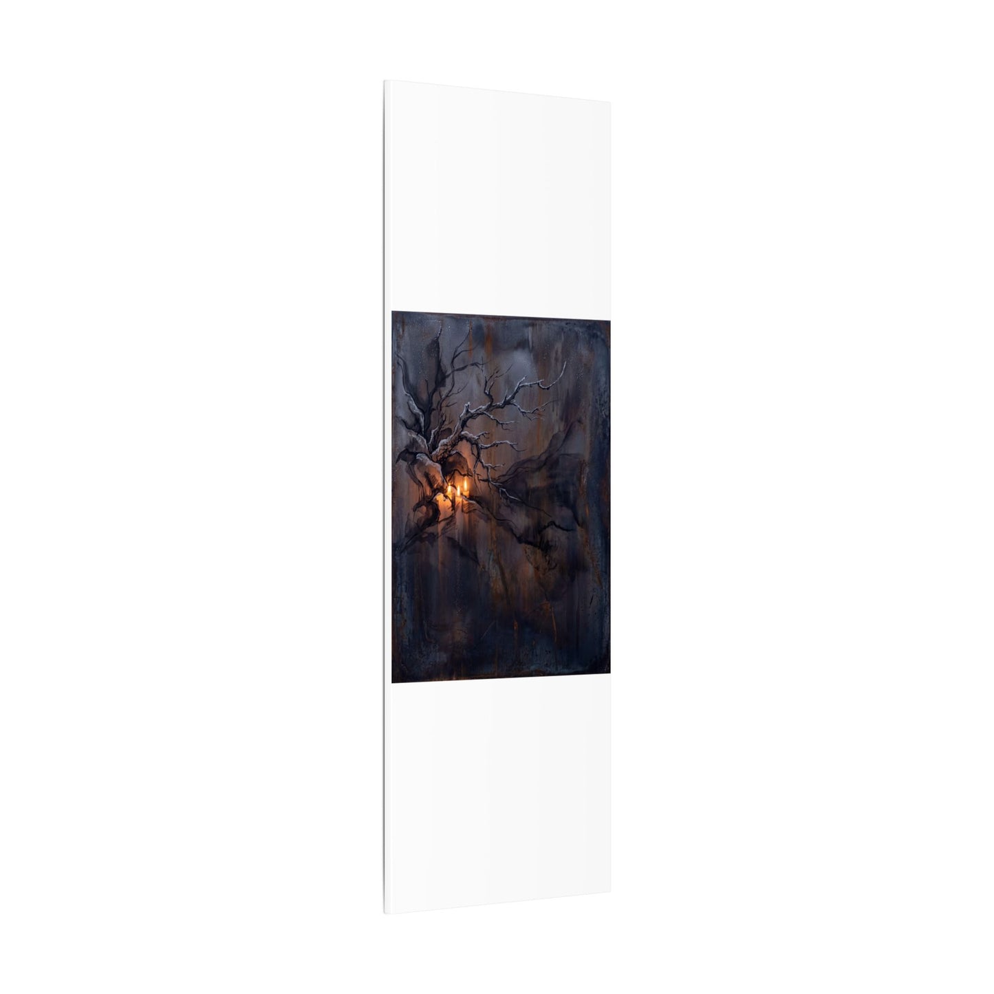 Winter Rust Patina Charcoal Ink Canvas Art | Atmospheric Decor