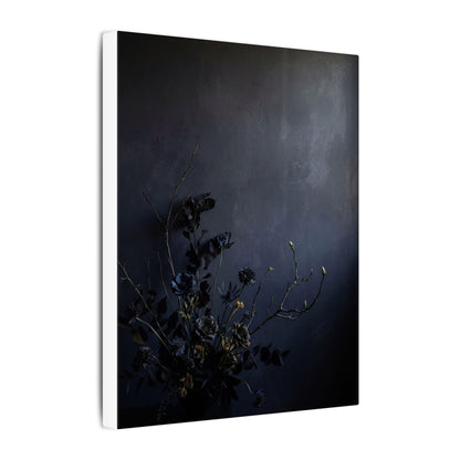 Dried Flowers Spring Canvas Art | Dark Japandi Moody Design