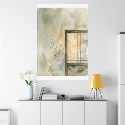 Ma Shoji Screen Canvas Art - Japandi Watercolor