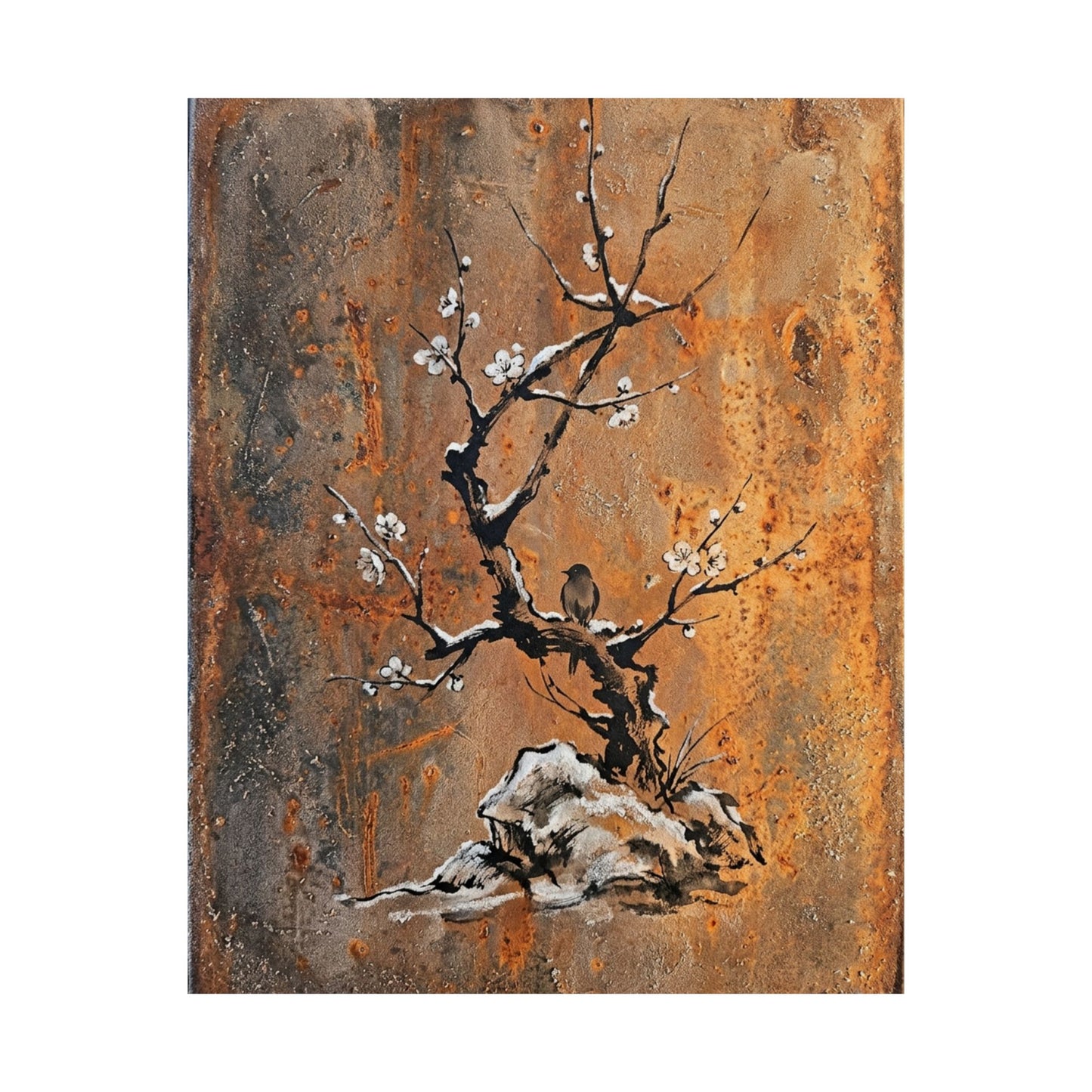 Datsuzoku Rust Patina Wall Art Print - Zen Sumi E