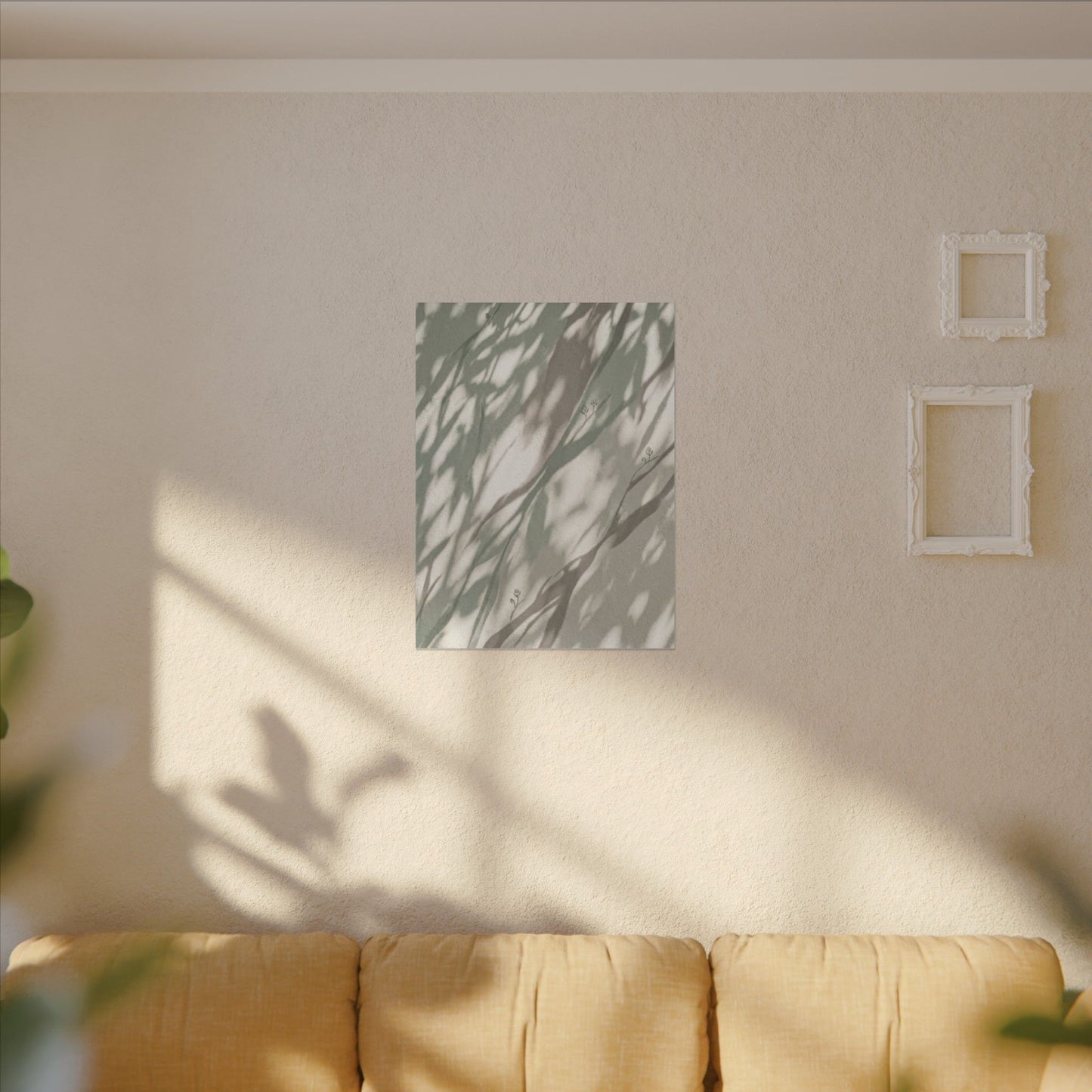 Japandi Shadow Play in Dappled | Japanese Pattern Canvas Art