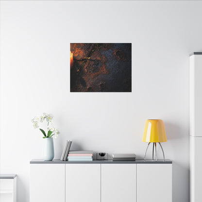 Candlelight Rust Patina Canvas Art - Dark Japandi Ma