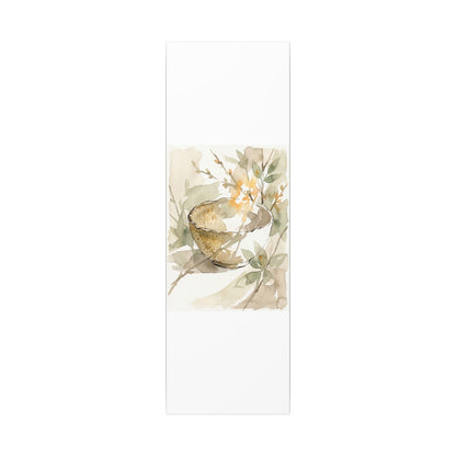 Spring Ceramic Bowl Watercolor Canvas Art | Neutral Decor