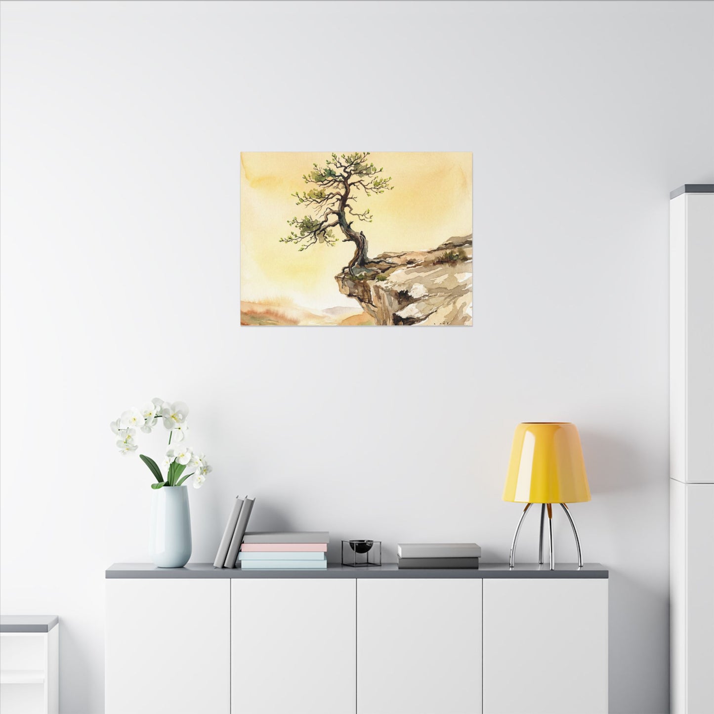Golden Hour Pine Tree Canvas Art - Japandi Fukinsei