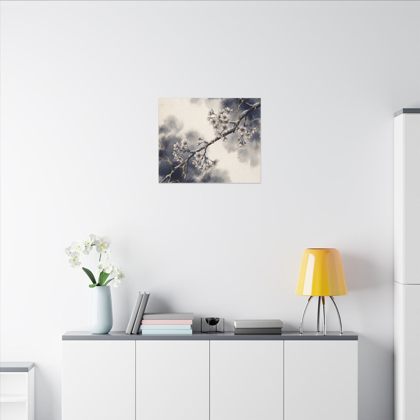 Ma Cherry Blossom Canvas Art - Kintsugi Gold Vein