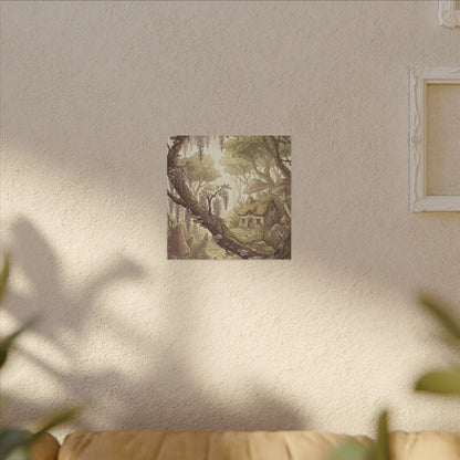 Summer Wisteria Mushroom Illustration Canvas Art | Enchanting Decor