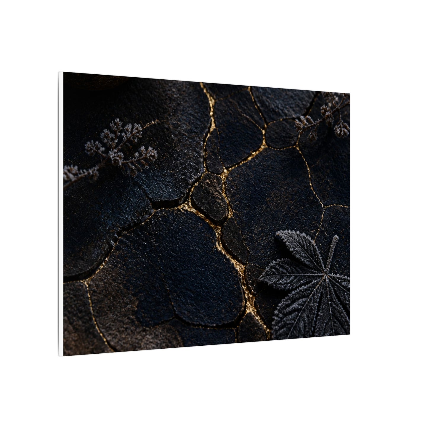 Candlelight Cracked Earth Canvas Art - Dark Japandi Ma