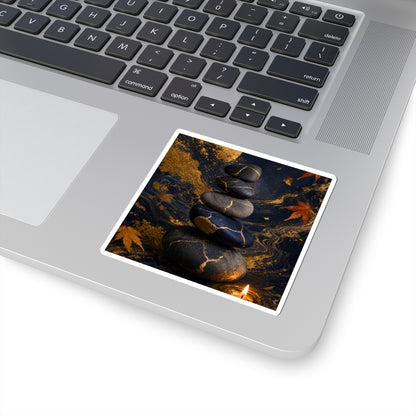 Autumn River Stones Gold Vein Sticker | Philosophical Decor