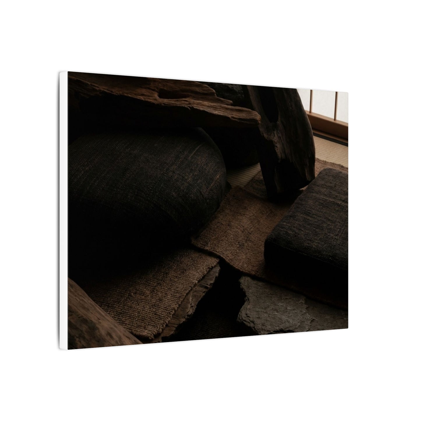 Dark Japandi Shadow Zen Canvas Art