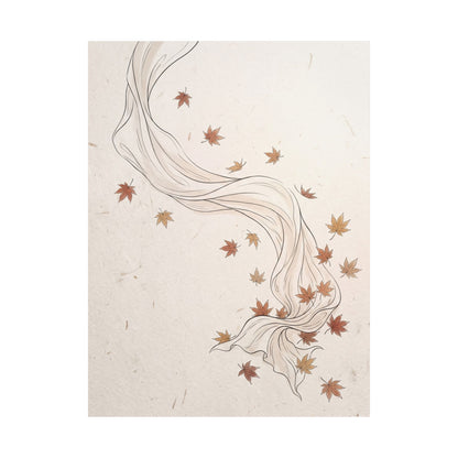 Silk Drape Minimal Line Wall Art Print | Elegant Japandi Art