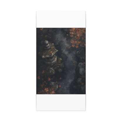 Stone Lantern Canvas Art | Autumn Japandi Texture Art