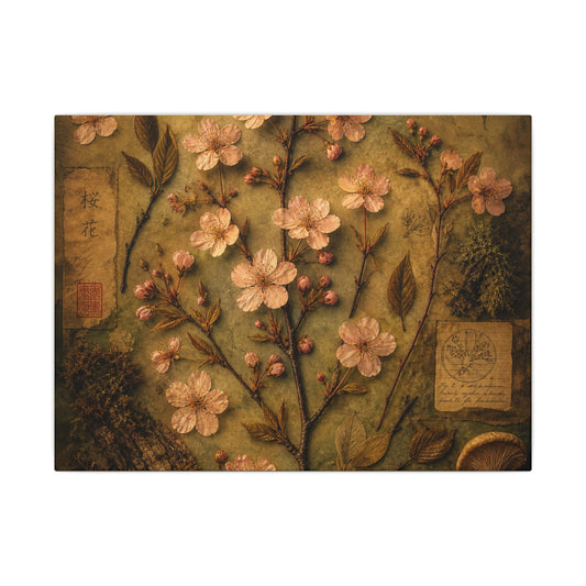 Cherry Blossom Spring Canvas Art | Cottagecore Enchanting Design