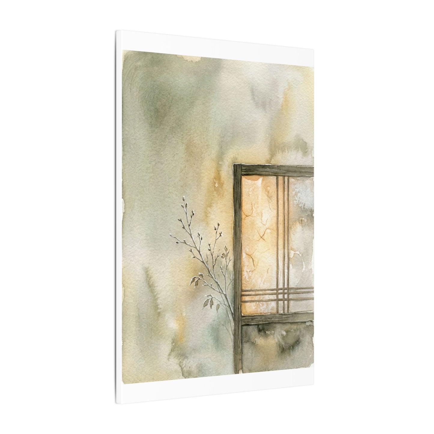 Ma Shoji Screen Canvas Art - Japandi Watercolor