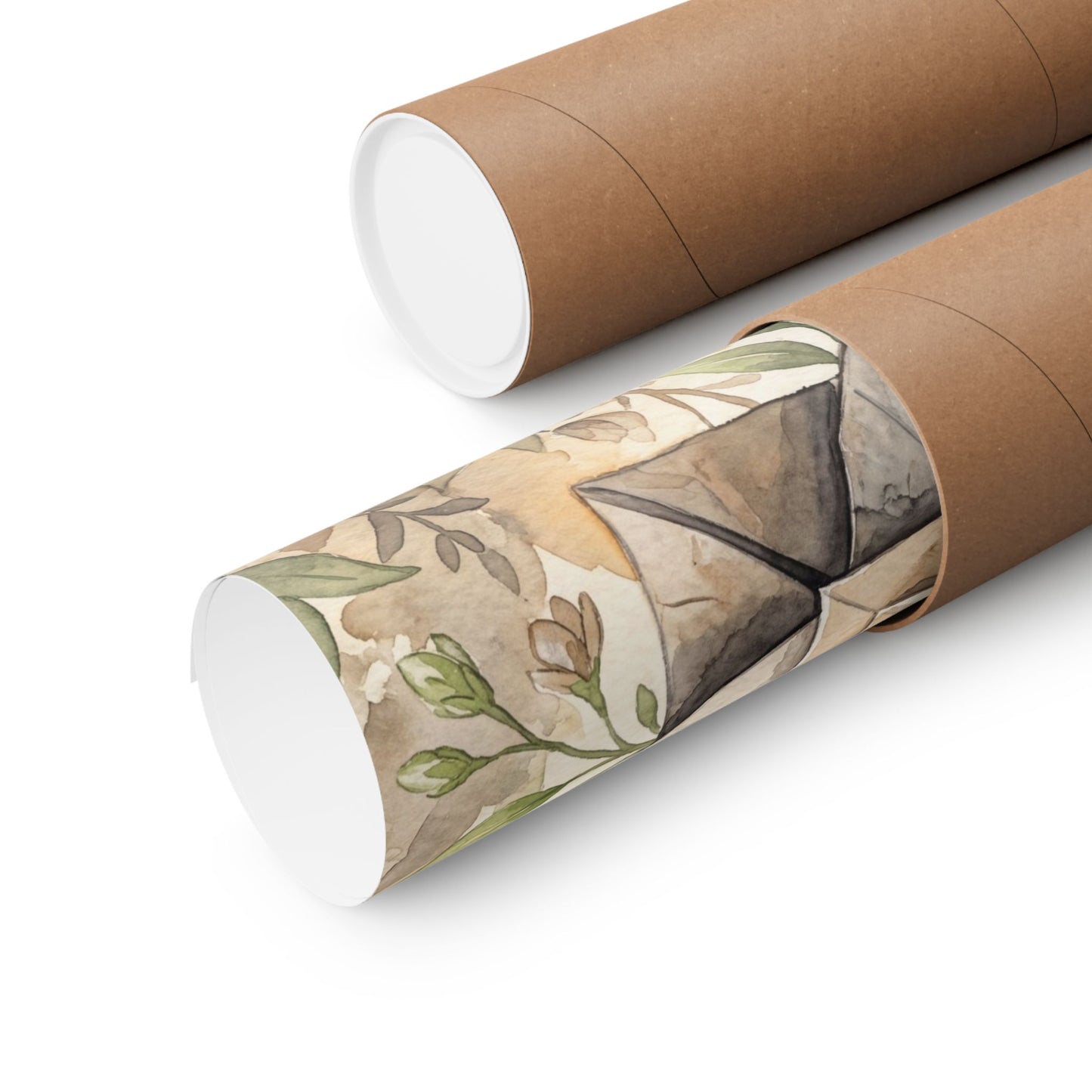 Golden Hour Paper Fold Wall Art Print - Japandi Mono No Aware