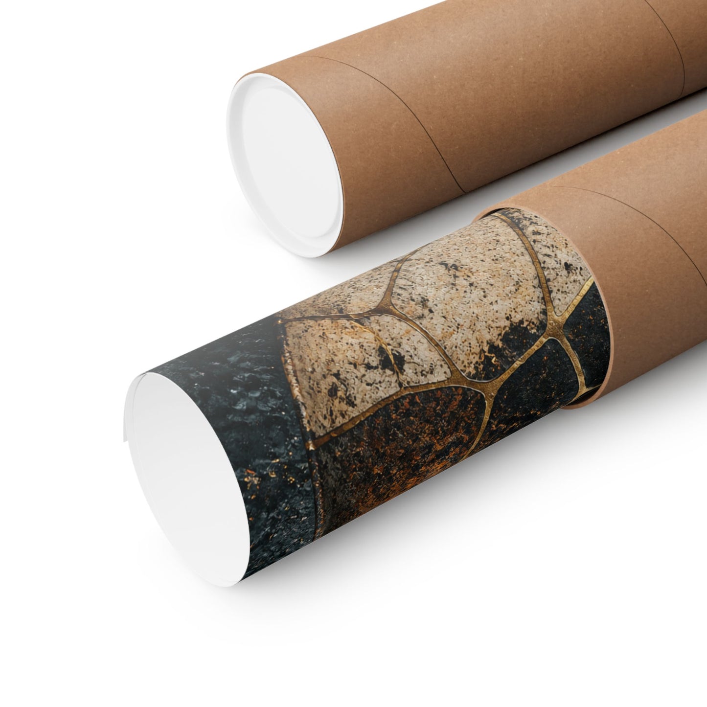 Kintsugi Rust Patina in Dawn | Gold Repair Wall Art Print