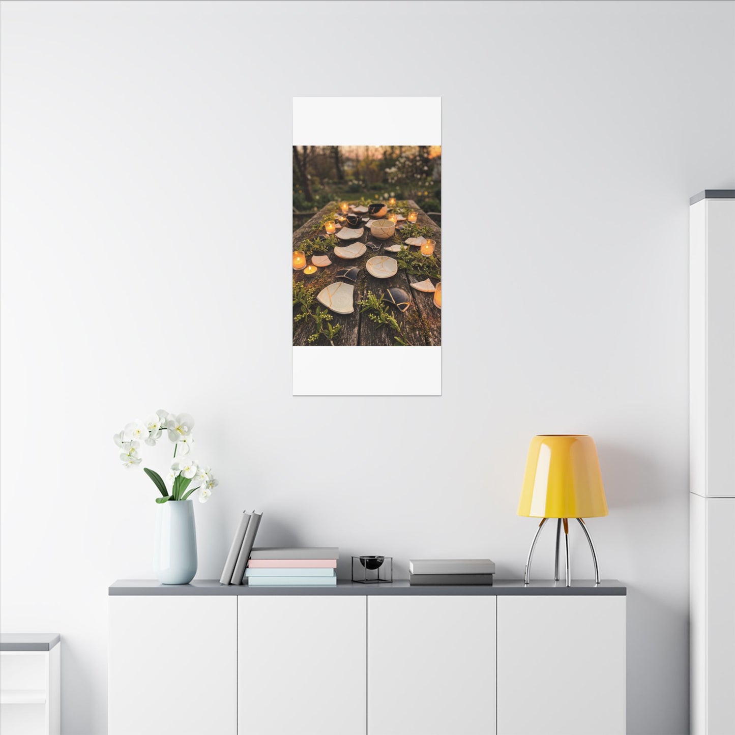 Broken Pottery Spring Canvas Art | Kintsugi Beautiful Design