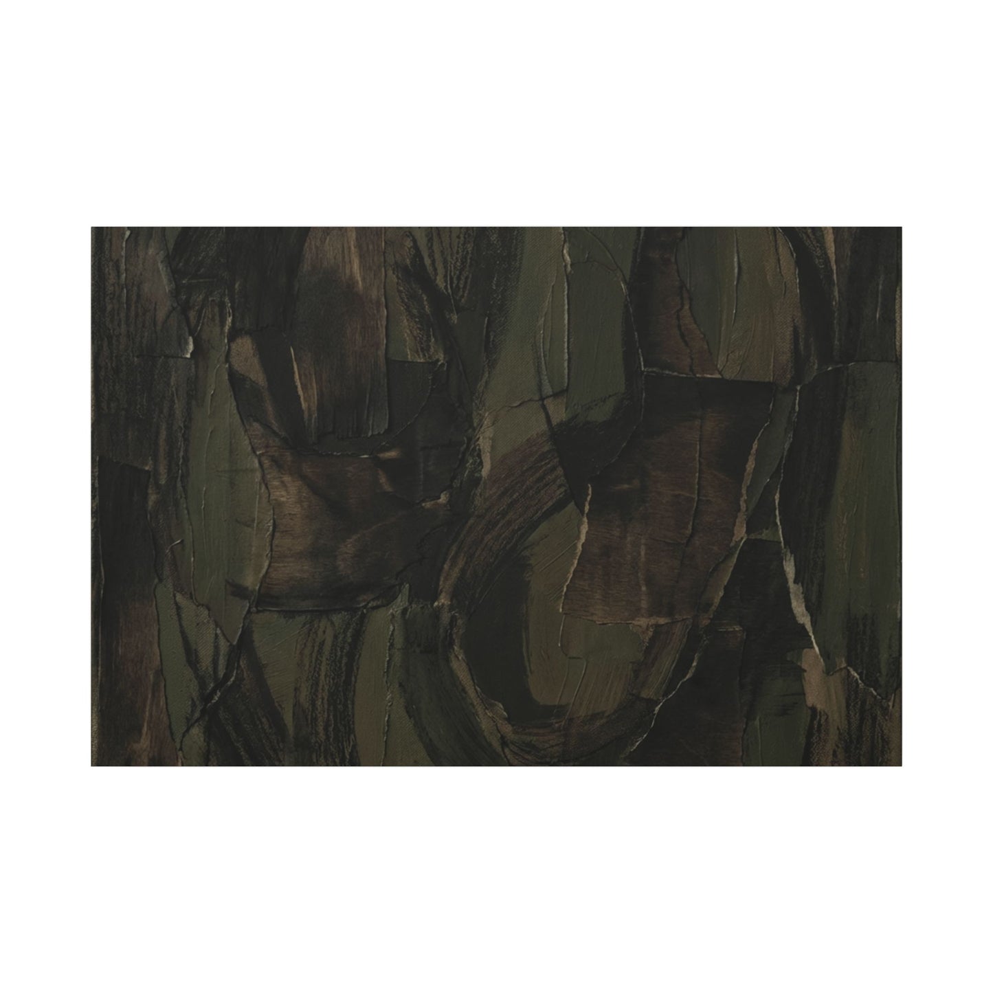 Mixed Media Dark Japandi Textured Canvas Art