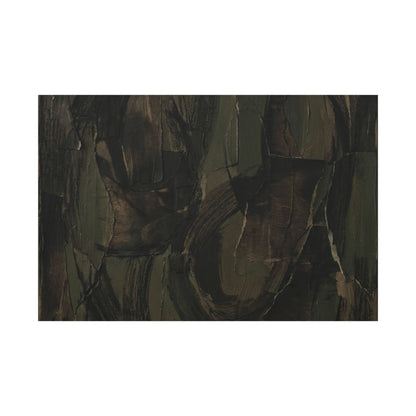 Mixed Media Dark Japandi Textured Canvas Art