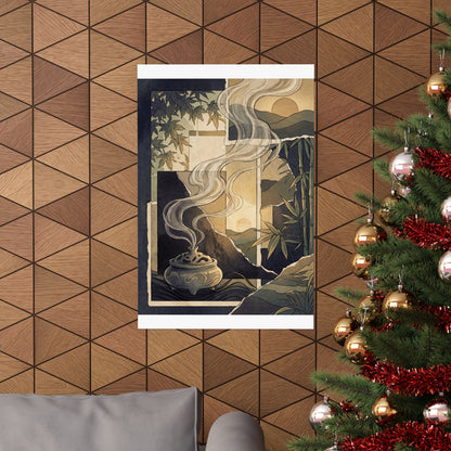 Incense Smoke Summer Wall Art Print | Zen Peaceful Design