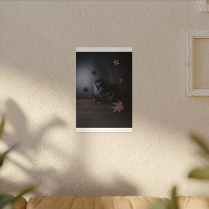 Dark Japandi Paper Fold in Dawn | Shadow Zen Canvas Art