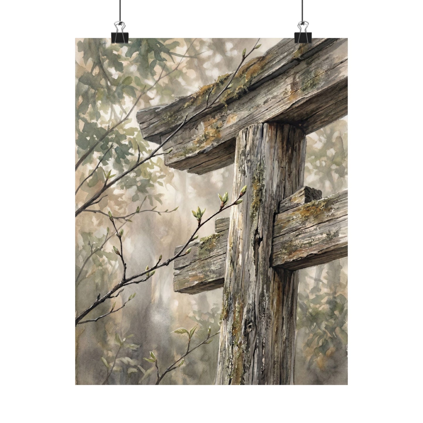 Torii Gate Spring Wall Art Print | Japandi Neutral Design