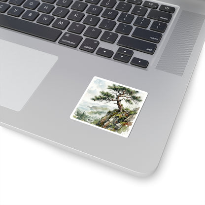 Pine Tree Sticker | Spring Japandi Watercolor Art