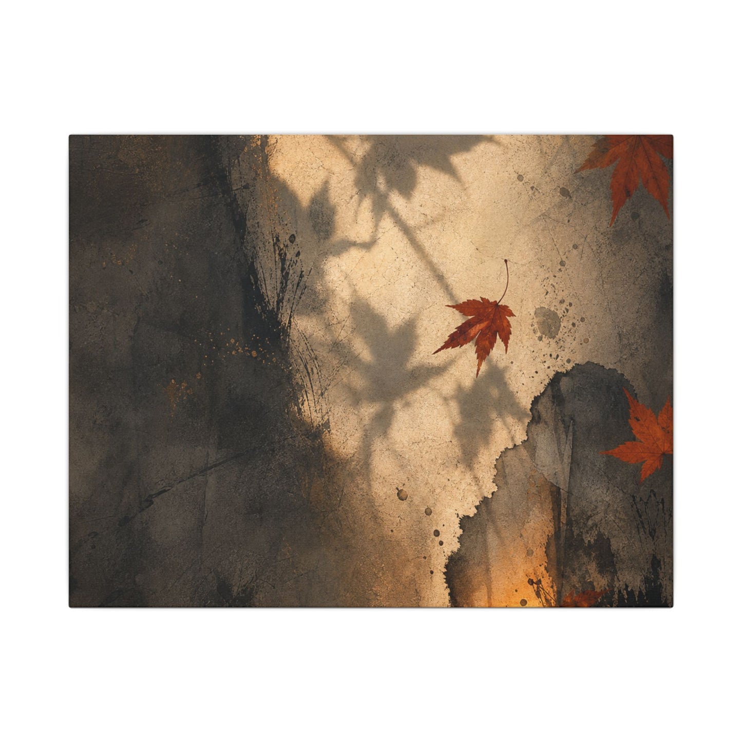 Shadow Play Texture Canvas Art | Neutral Japandi Art