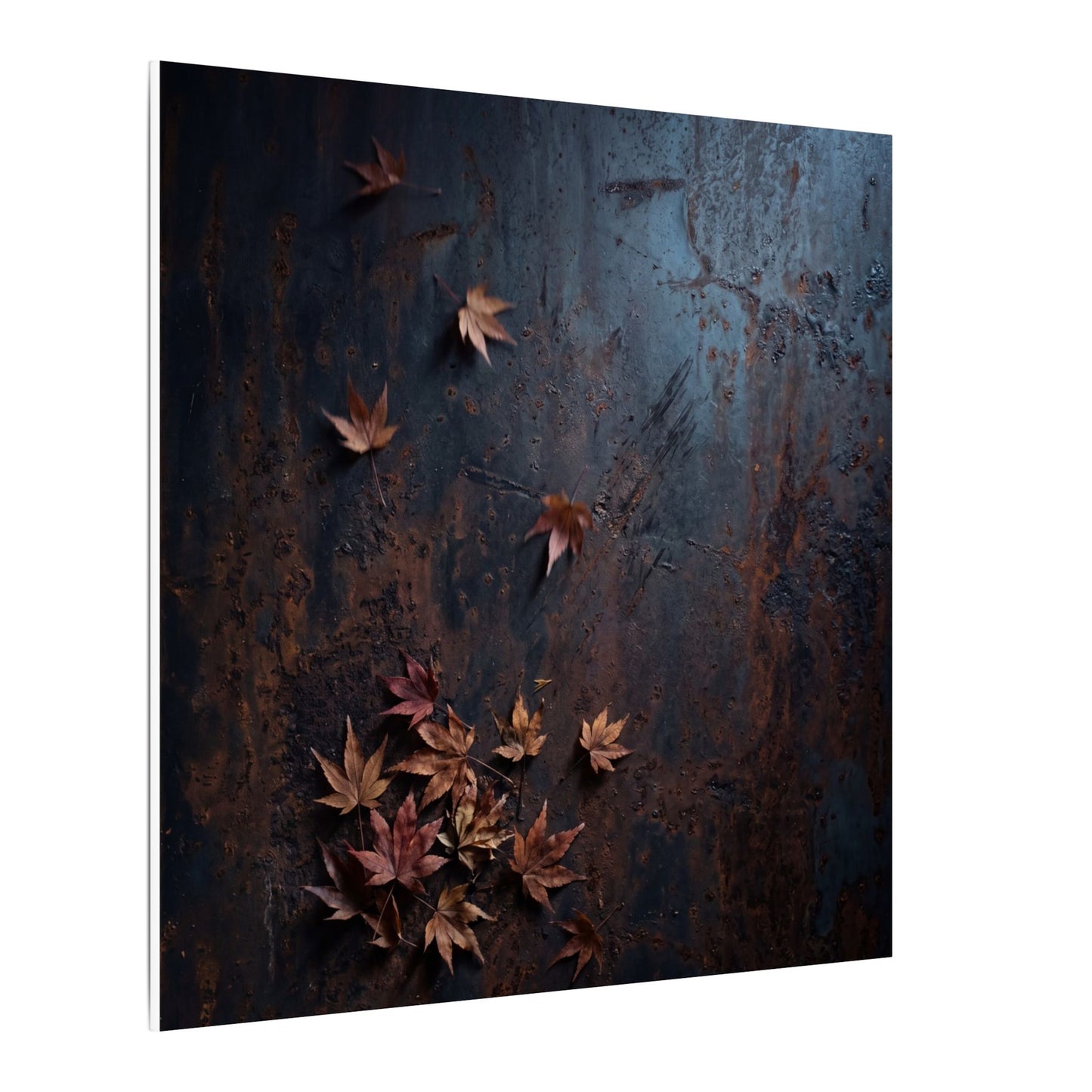 Moonlight Rust Patina Canvas Art - Dark Japandi Mono No Aware
