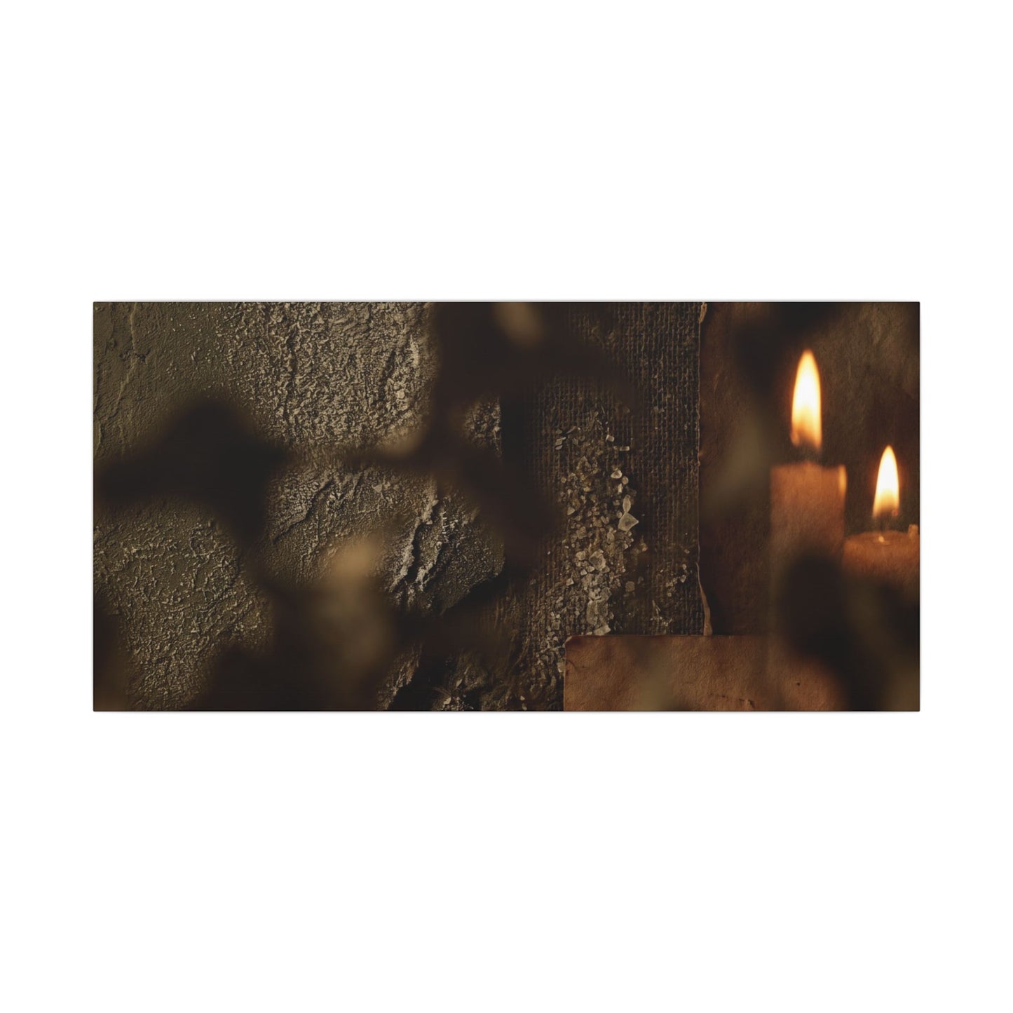 Shadow Play Dark Texture Canvas Art | Moody Dark Japandi Art
