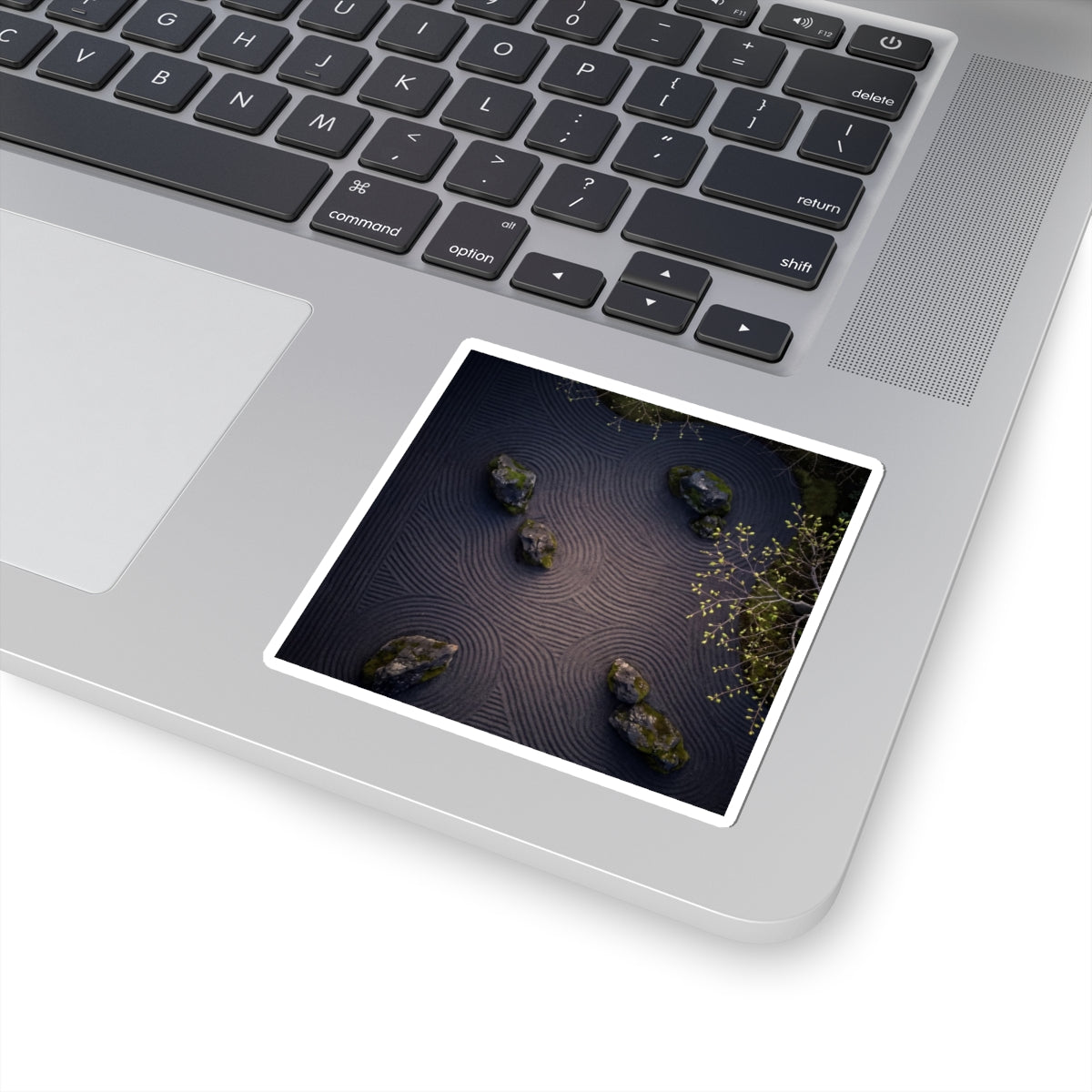 Rock Garden Sticker | Spring Dark Japandi Shadow Zen Art