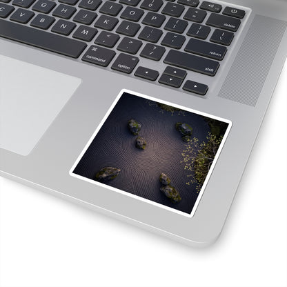 Rock Garden Sticker | Spring Dark Japandi Shadow Zen Art