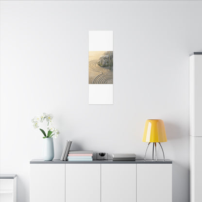 Rock Garden Winter Canvas Art | Zen Peaceful Design