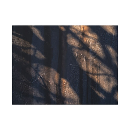 Dark Japandi Shadow Play in Golden Hour | Shadow Zen Canvas Art Art Print
