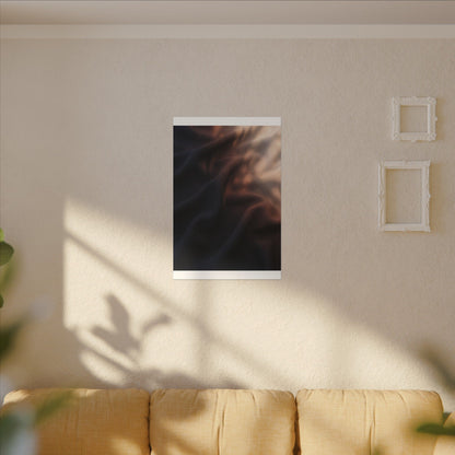 Dark Japandi Silk Drape in Dawn | Shadow Zen Canvas Art