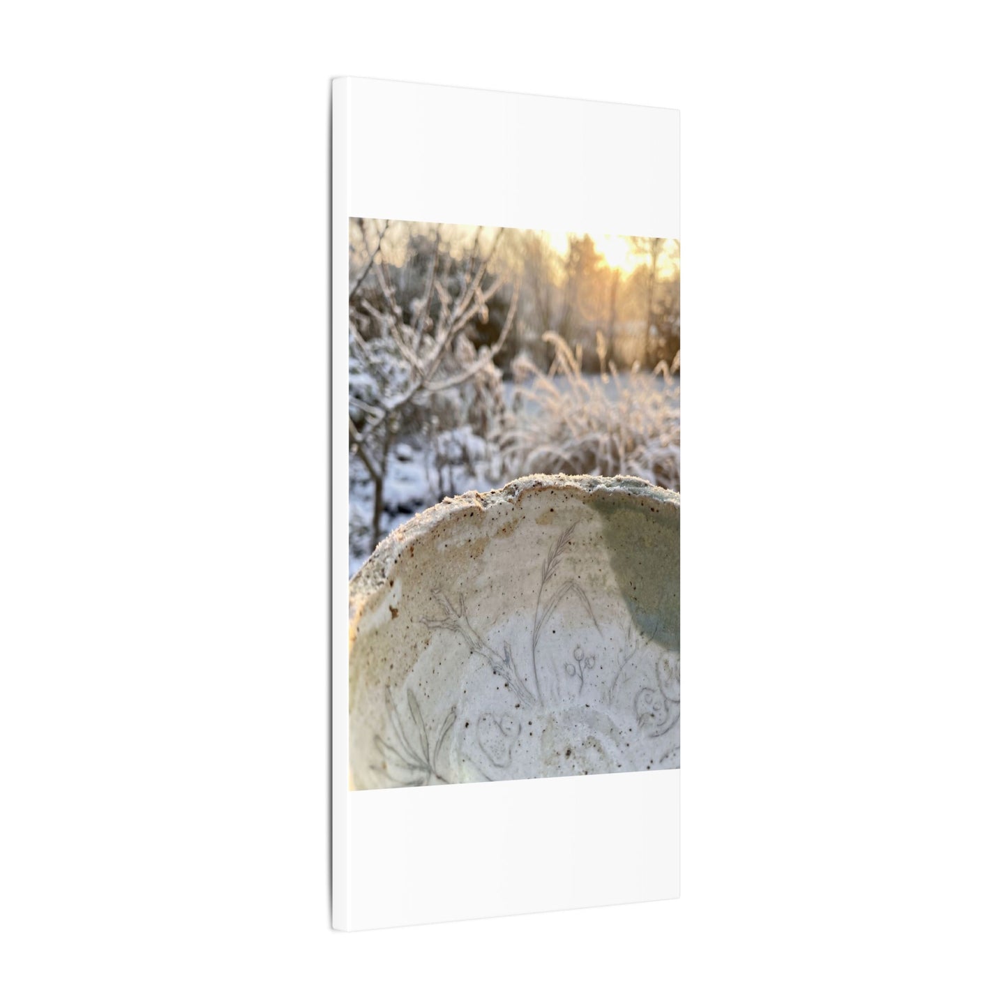 Ceramic Bowl Canvas Art | Winter Japandi Minimal Line Art