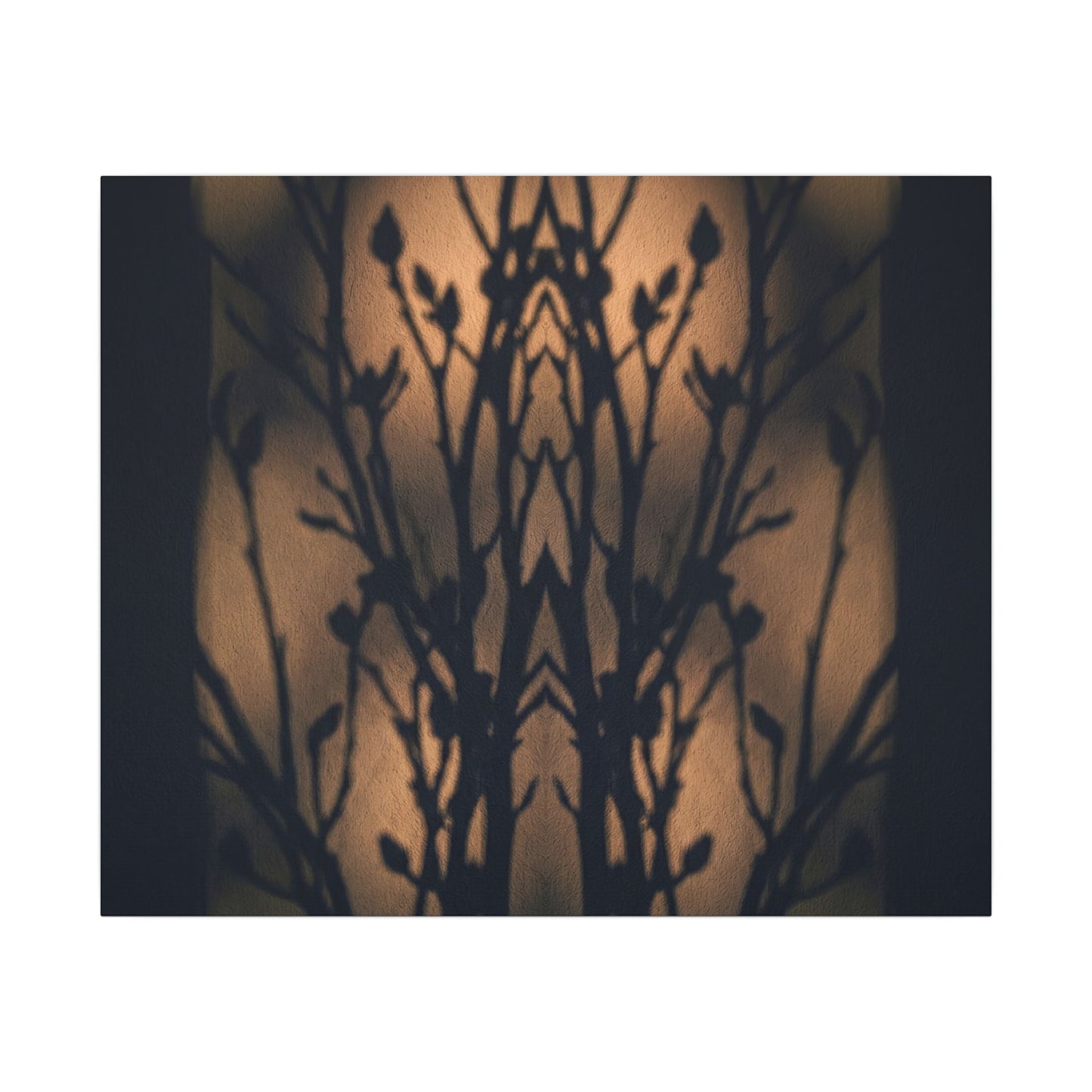 Dark Japandi Shadow Play in Golden Hour | Shadow Zen Canvas Art