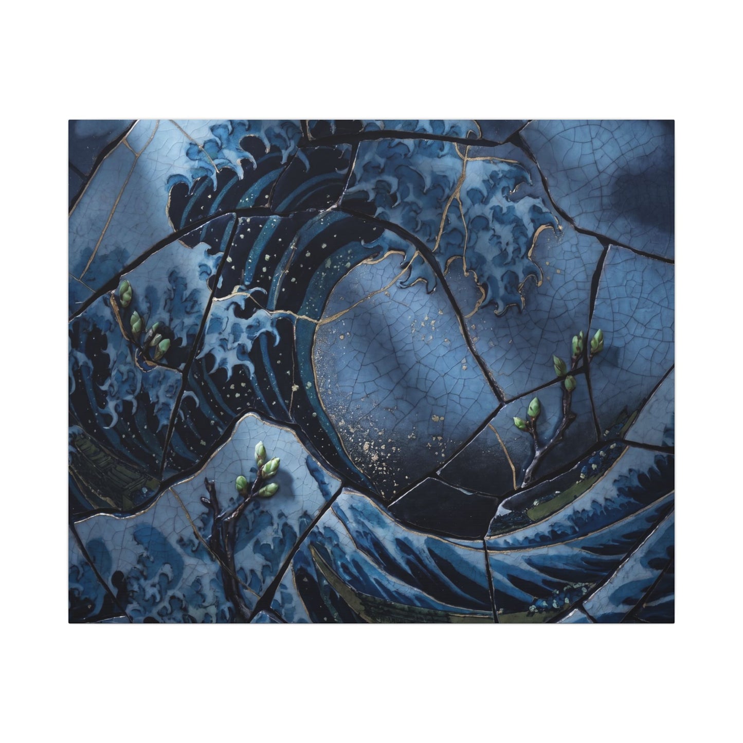 Ocean Wave Spring Canvas Art | Kintsugi Artful Design