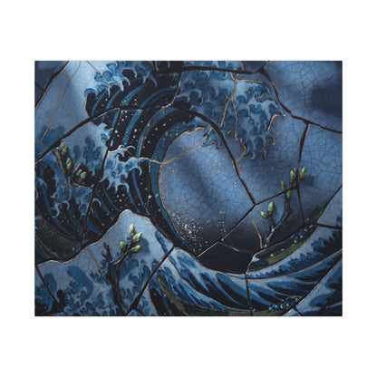 Ocean Wave Spring Canvas Art | Kintsugi Artful Design