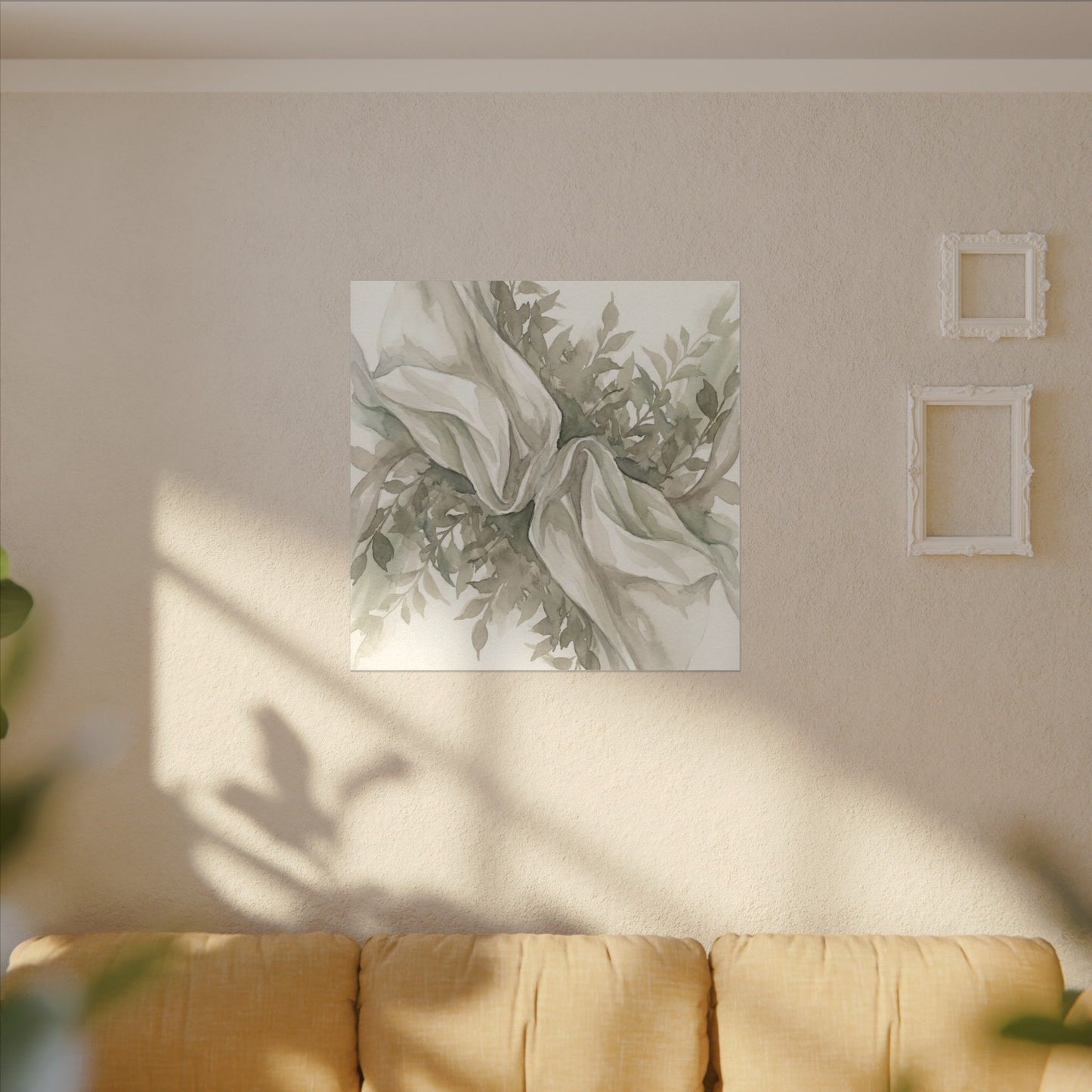 Summer Silk Drape Watercolor Canvas Art | Cozy Decor