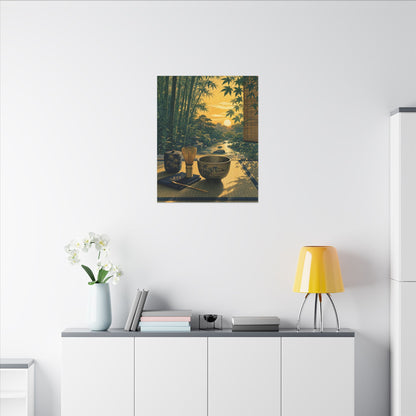 Ma Tea Ceremony Canvas Art - Zen Ukiyo E Inspired