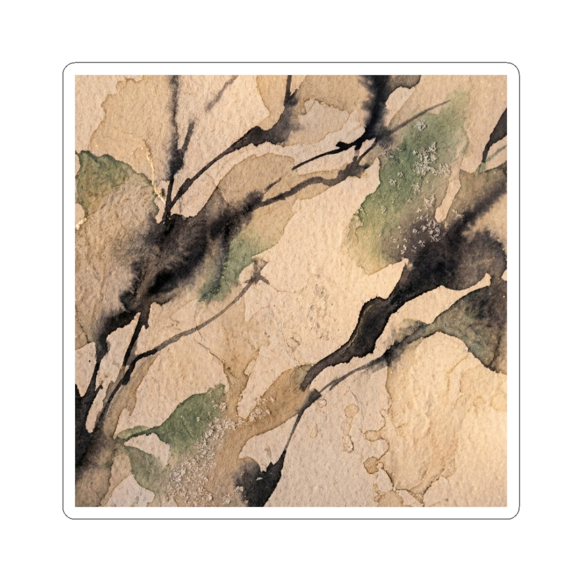 Shadow Play Winter Sticker | Japandi Warm Design Art Print