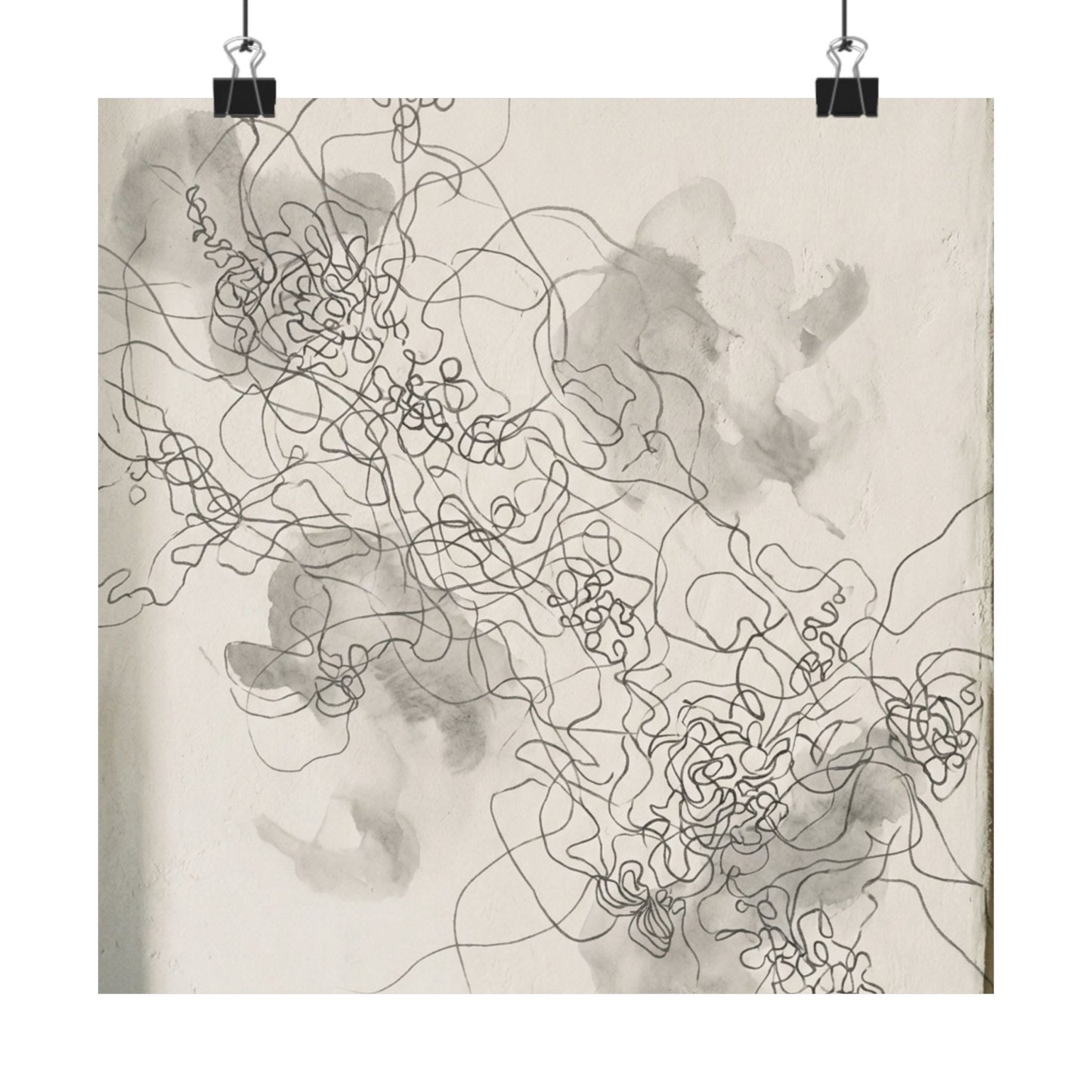 Mono No Aware Shadow Play Wall Art Print - Japandi Minimal Line Art Print
