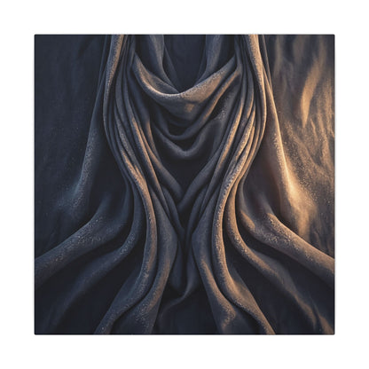 Moody Silk Drape Canvas Art - Shadow Zen Dark Japandi
