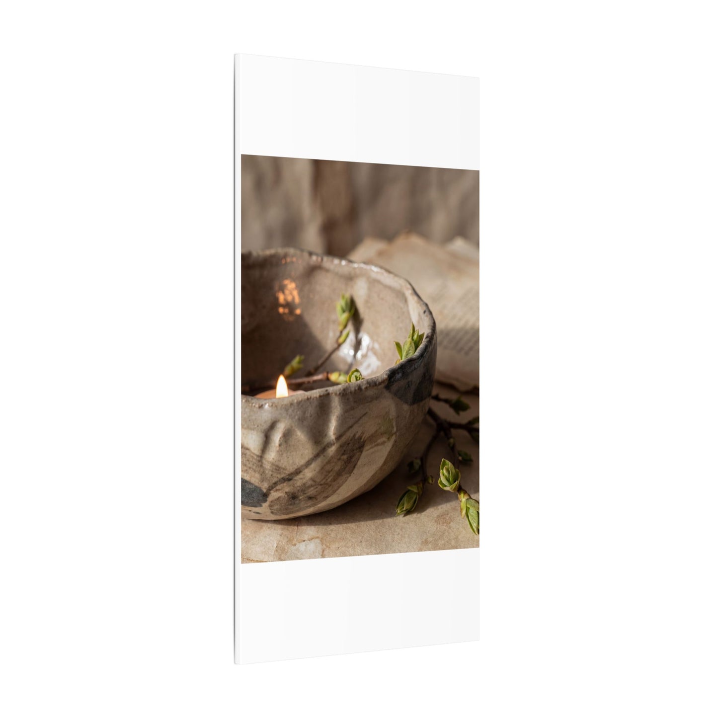 Candlelight Ceramic Bowl Canvas Art - Japandi Ma