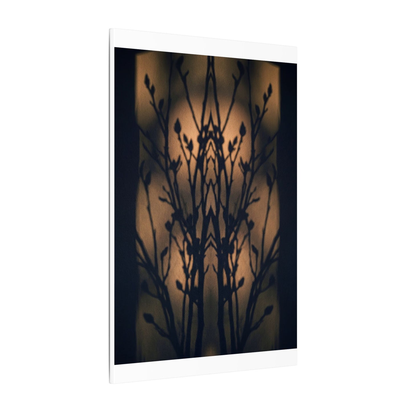 Dark Japandi Shadow Play in Golden Hour | Shadow Zen Canvas Art