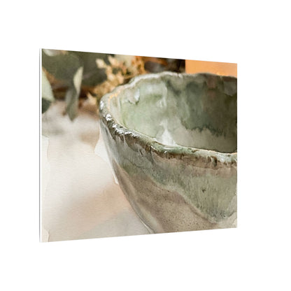 Ceramic Bowl Canvas Art | Summer Japandi Watercolor Art
